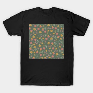 Sketchy Floral on Light Green T-Shirt